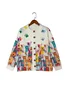 Casual Vintage Geometric Print Loose Knit Cardigan