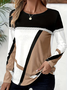 Women's Long Sleeve T-shirt Spring/Fall Red Abstract Printing Jersey Crew Neck Daily Going Out Casual Top