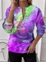 Women's Half Zip Sweatshirt Artistic Gradient Pattern Casual Commuter