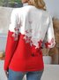 Women's Butterfly Flora Pattern Round Neck Long Sleeve T-Shirt