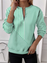 Women's Half Zip Sweatshirt Pattern Stripe Casual Commuter