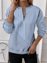 Women's Half Zip Sweatshirt Pattern Stripe Casual Commuter