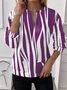 Women's Half Zip Sweatshirt Pattern Stripe Casual Commuter