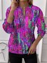 Women's Half Zip Sweatshirt Artistic Gradient Pattern Casual Commuter