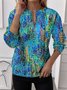 Women's Half Zip Sweatshirt Artistic Gradient Pattern Casual Commuter