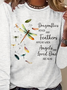 Regular Tops Daily Print Spring and Autumn Long Sleeve Round Neck T-Shirt