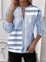 Women's Half Zip Sweatshirt Pattern Stripe Casual Commuter