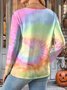 Halloween Women's Abstract Vintage Long Sleeve Crew Neck T-Shirt