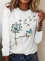 Regular Tops Daily Print Spring and Autumn Long Sleeve Round Neck T-Shirt