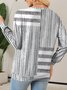 Women's Half Zip Sweatshirt Pattern Stripe Casual Commuter