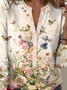 Regular Tops Floral Pattern Everyday Open Front Long Sleeve T-Shirt