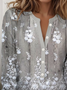 Regular Tops Floral Pattern Everyday Open Front Long Sleeve T-Shirt