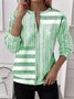 Women's Half Zip Sweatshirt Pattern Stripe Casual Commuter