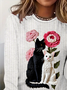 Regular Women's Casual Commuter Round Neck Long Sleeve T-Shirt