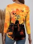 Halloween Women's Casual Long Sleeve T-Shirt Graphic Fashionable and Modern