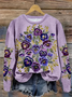 Loose Floral Printing Casual Sweatshirt