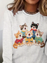 Regular Women's Casual Commuter Round Neck Long Sleeve T-Shirt