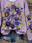 Loose Floral Printing Casual Sweatshirt