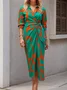Casual Shirt Collar Dress With No
