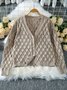V Neck Casual Cotton Plain Sweater