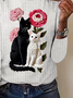 Regular Women's Casual Commuter Round Neck Long Sleeve T-Shirt