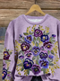 Loose Floral Printing Casual Sweatshirt