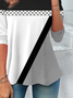 Women's Long Sleeve T-shirt Spring/Fall Gray Abstract Printing Jersey Crew Neck Daily Going Out Casual Top