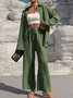 Women's Split Joint Plain Daily Going Out Two-Piece Set Apricot Casual Spring/Fall Top With Pants Matching Set