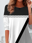 Women's Long Sleeve T-shirt Spring/Fall Gray Abstract Printing Jersey Crew Neck Daily Going Out Casual Top