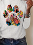 Regular Women's Casual Commuter Round Neck Long Sleeve T-Shirt
