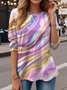 Women's Gradient Graphic Textured T-Shirt Vintage Style
