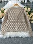V Neck Casual Cotton Plain Sweater