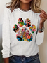 Regular Women's Casual Commuter Round Neck Long Sleeve T-Shirt