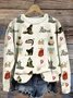 Regular Women's Animal Print Loose Long Sleeve T-Shirt