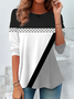 Women's Long Sleeve T-shirt Spring/Fall Gray Abstract Printing Jersey Crew Neck Daily Going Out Casual Top