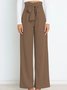 Women's  Elastic Waist H-Line Wide Leg Pants Daily Going Out Pants White Casual Split Joint Plain Spring/Fall Pants