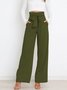 Women's  Elastic Waist H-Line Wide Leg Pants Daily Going Out Pants White Casual Split Joint Plain Spring/Fall Pants