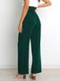 Women's  Elastic Waist H-Line Wide Leg Pants Daily Going Out Pants White Casual Split Joint Plain Spring/Fall Pants