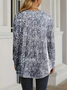 Women's Long Sleeve T-shirt Spring/Fall Gray Abstract Printing Jersey Crew Neck Daily Going Out Casual Top