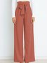 Women's  Elastic Waist H-Line Wide Leg Pants Daily Going Out Pants White Casual Split Joint Plain Spring/Fall Pants