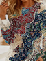 Women's Long Sleeve T-shirt Spring/Fall As Picture Floral Printing Jersey Crew Neck Daily Going Out Casual Top