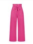 Women's  Elastic Waist H-Line Wide Leg Pants Daily Going Out Pants White Casual Split Joint Plain Spring/Fall Pants