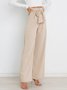 Women's  Elastic Waist H-Line Wide Leg Pants Daily Going Out Pants White Casual Split Joint Plain Spring/Fall Pants