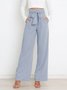 Women's  Elastic Waist H-Line Wide Leg Pants Daily Going Out Pants White Casual Split Joint Plain Spring/Fall Pants