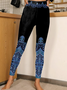 Halloween Women's Casual Slim Fit Leggings Pumpkin Pattern
