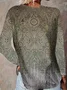 Women's Long Sleeve T-shirt Spring/Fall Gray Paisley Printing Jersey Crew Neck Daily Going Out Casual Top
