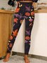 Halloween Women's Casual Slim Fit Leggings Pumpkin Pattern