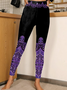 Halloween Women's Casual Slim Fit Leggings Pumpkin Pattern
