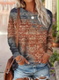Women's Long Sleeve T-shirt Spring/Fall As Picture Floral Printing Jersey Crew Neck Daily Going Out Casual Top