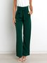Women's  Elastic Waist H-Line Wide Leg Pants Daily Going Out Pants White Casual Split Joint Plain Spring/Fall Pants